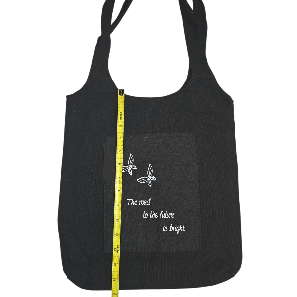 Black Tote Bag with Inspirational Quote